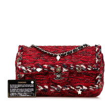 Chanel | Pre-Owned Medium Tweed Braided Charms Double Flap | Red