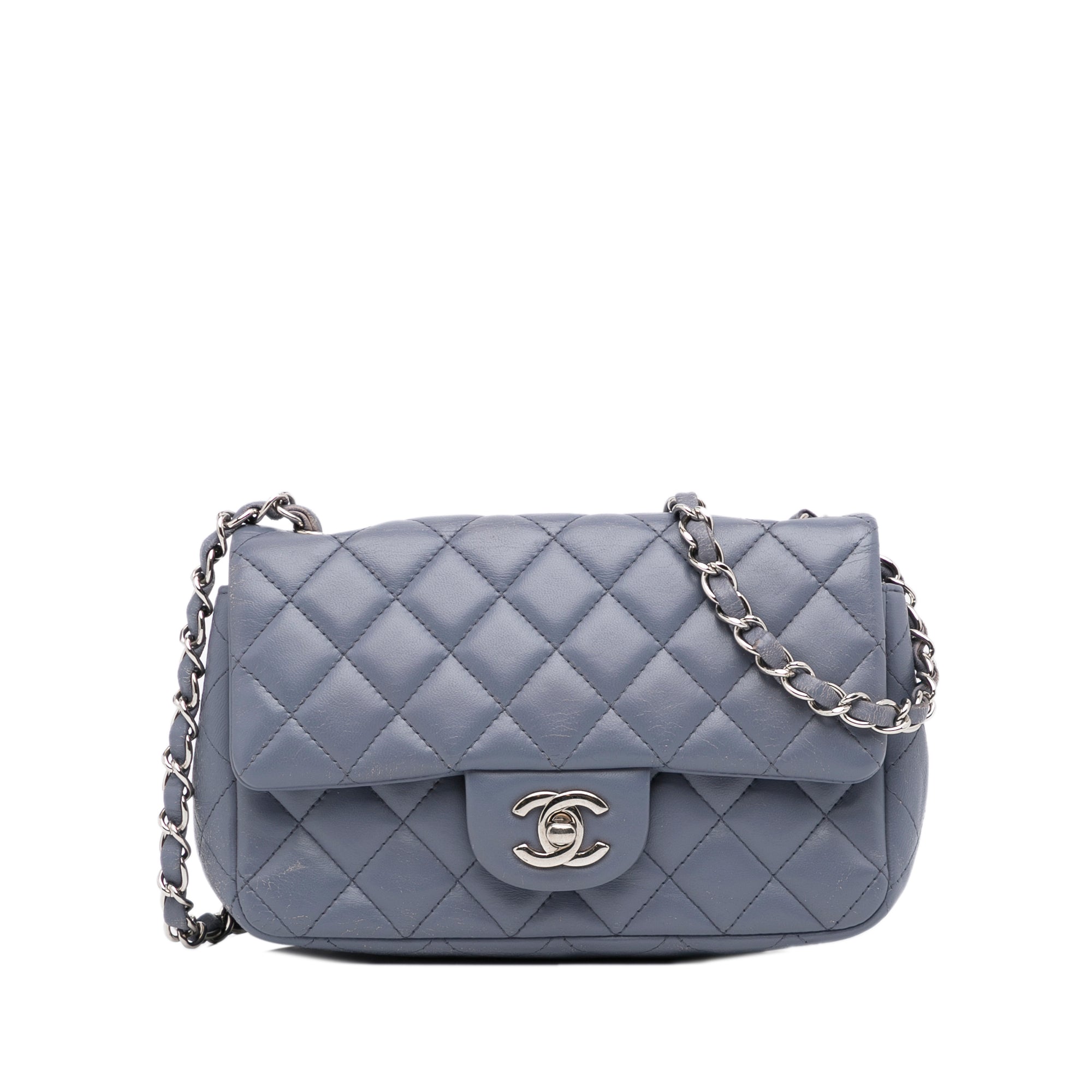 Chanel Pre-Owned Mini Rectangular Classic Lambskin Single Flap | Women | Gray