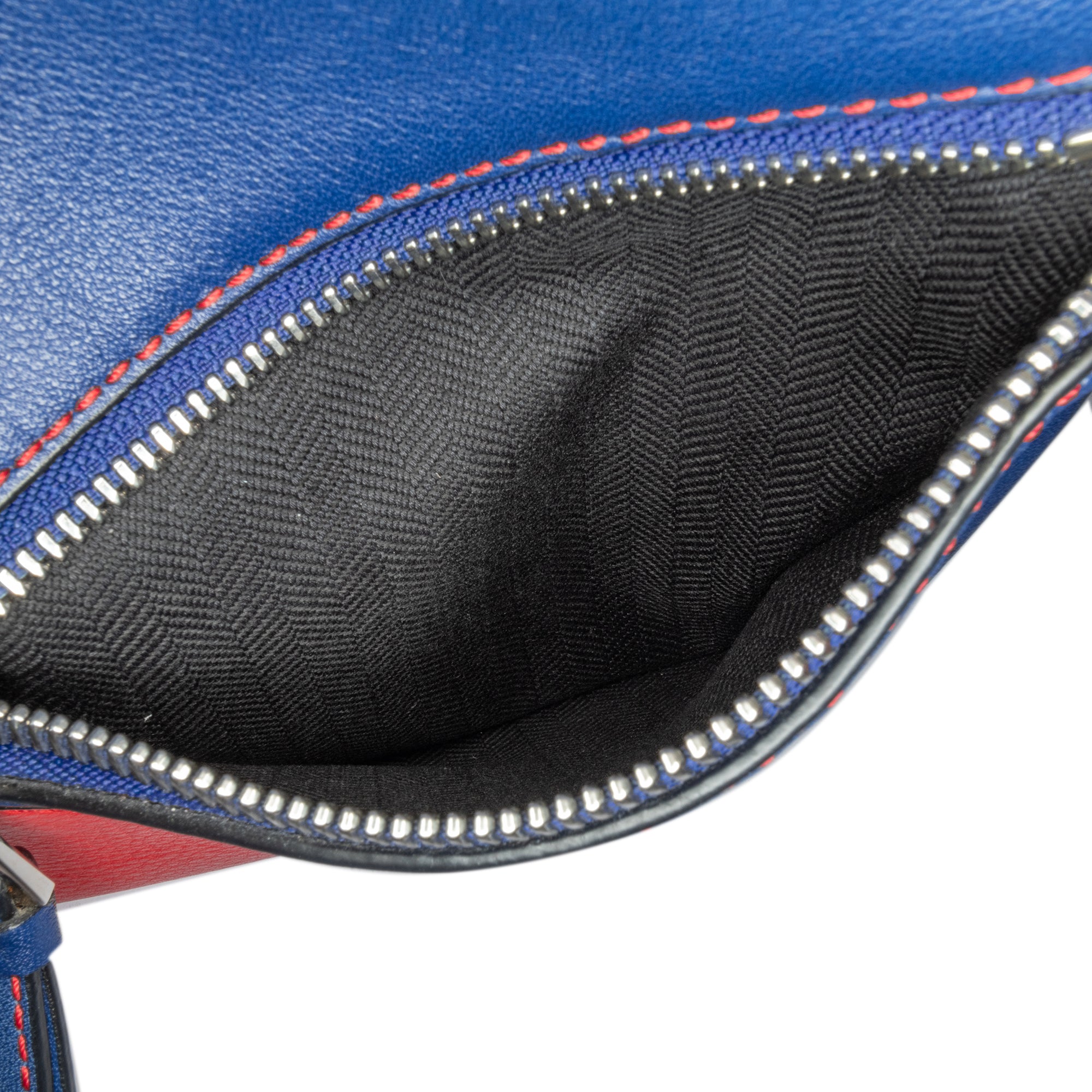 Loewe | Pre-Owned Small Bicolor Calfskin Puzzle Satchel | Red