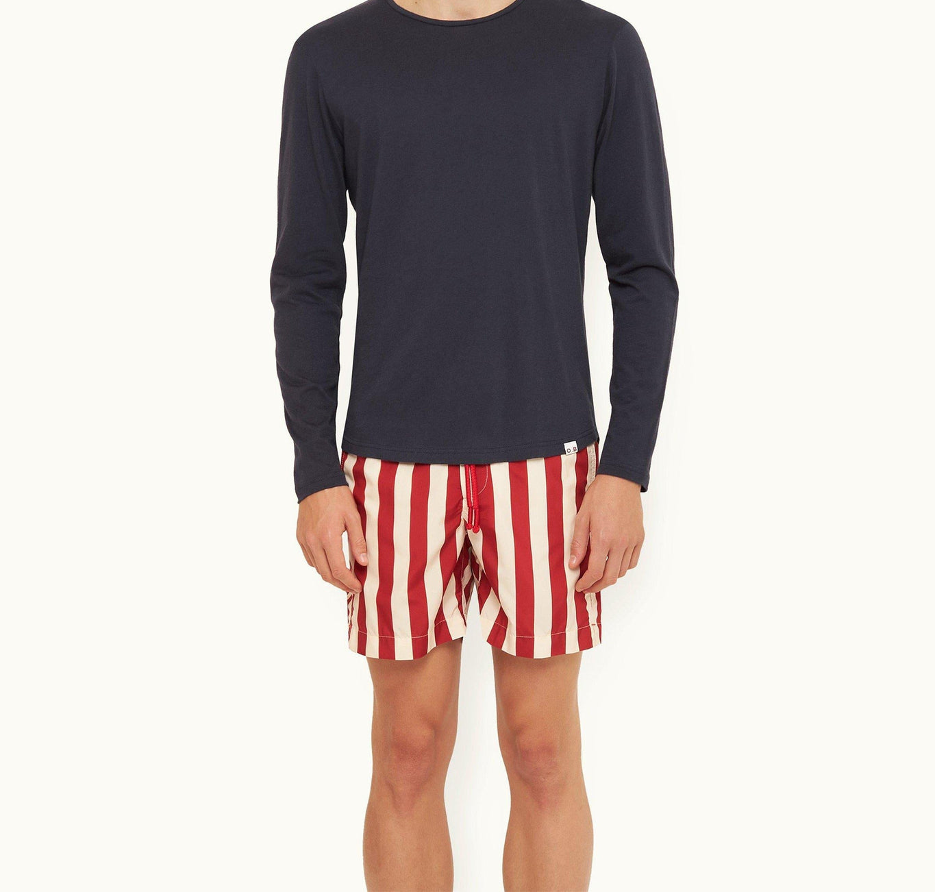 OB-T Cashmere Tailored Fit Crew Neck Cashmere-Blend T-Shirt | Night Iris