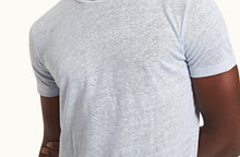OB-T Linen Crew Neck Linen T-Shirt | Soft Blue