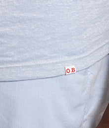 OB-T Linen Crew Neck Linen T-Shirt | Soft Blue