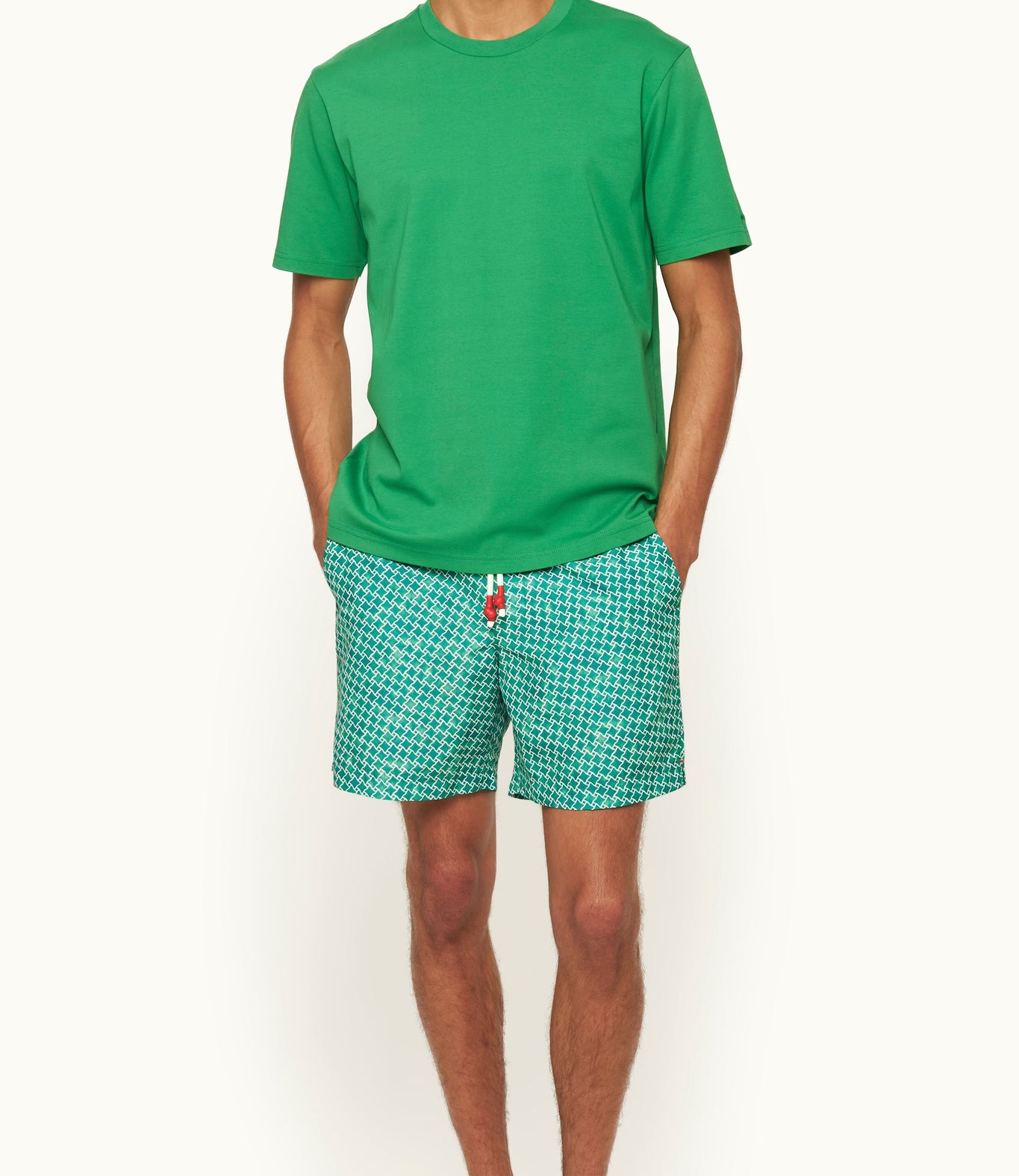 OB Standard Easy Fit Interlock Cotton Jersey T-Shirt | Caddie Green