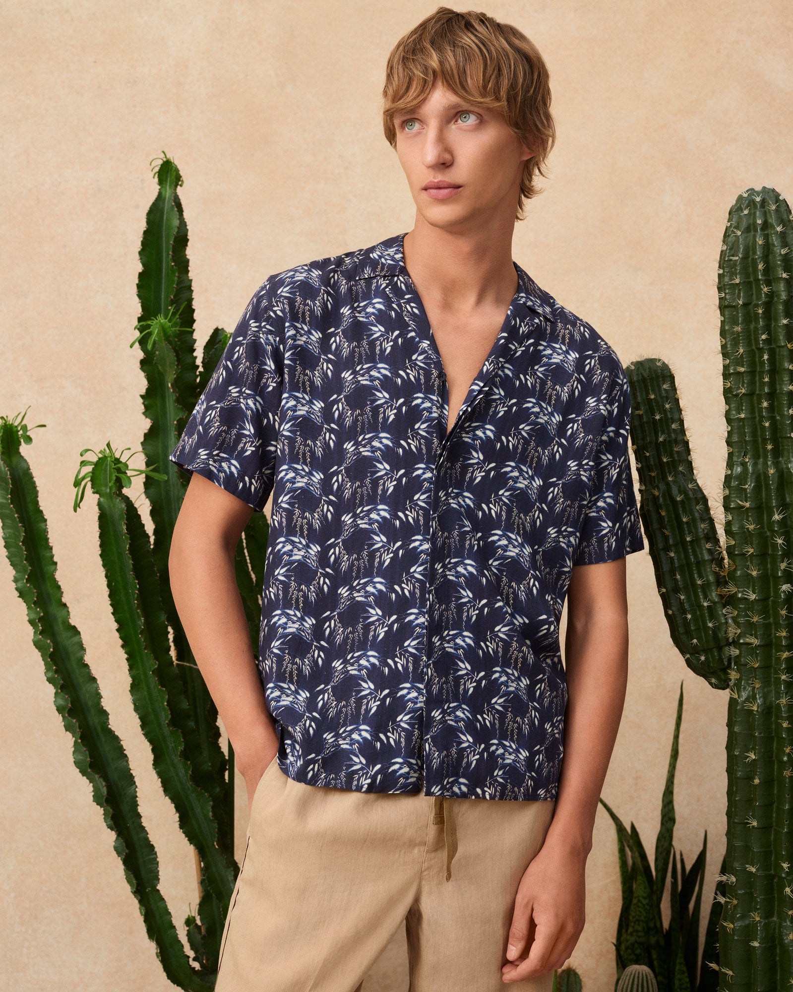 Men | Maitan Linen Shirt | Night Iris