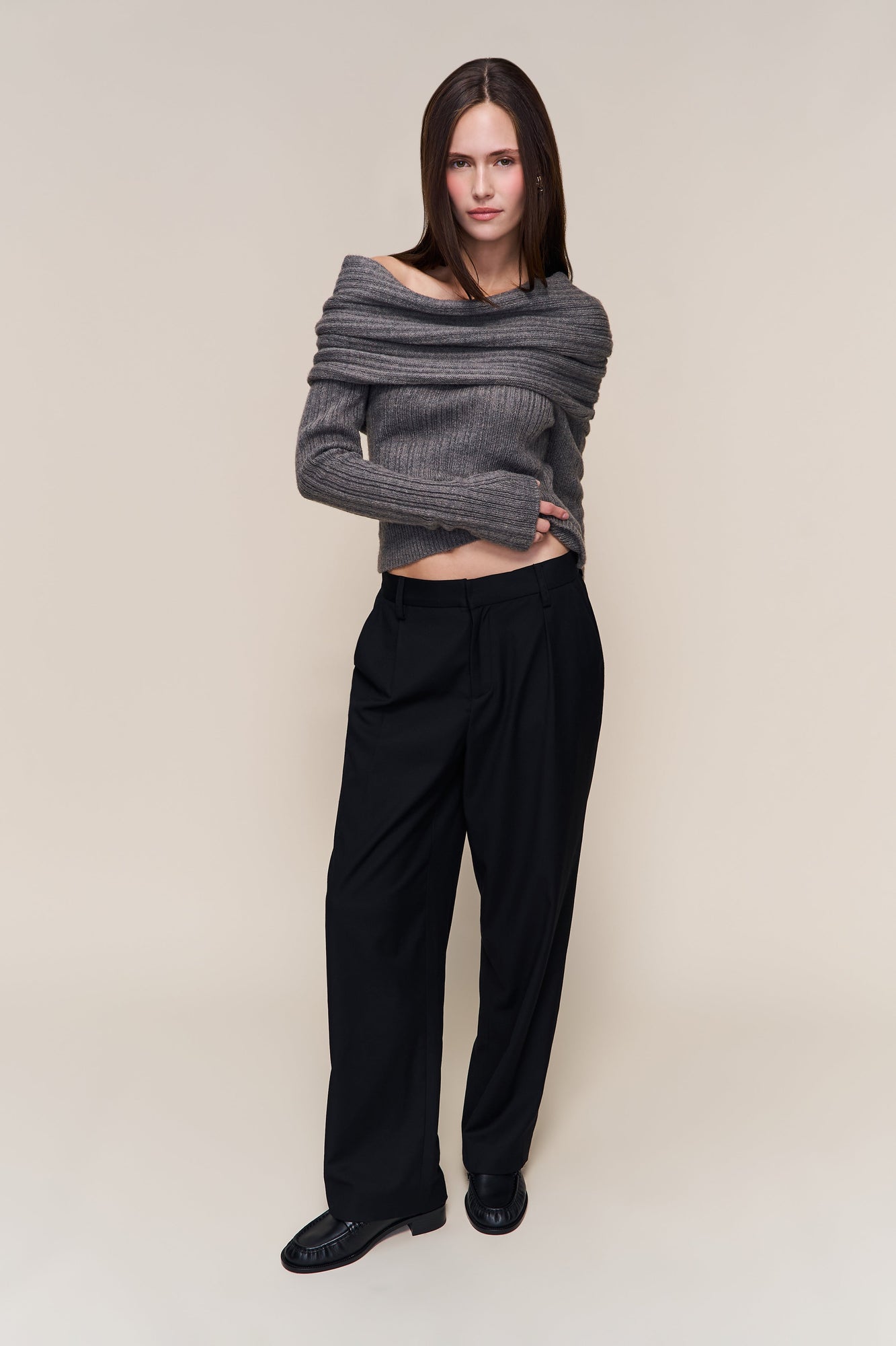 Womens | Loretta Turtleneck Top | Night Grey