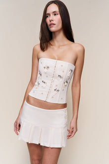 Womens | Pleated Micro Mini Skirt | Ivory