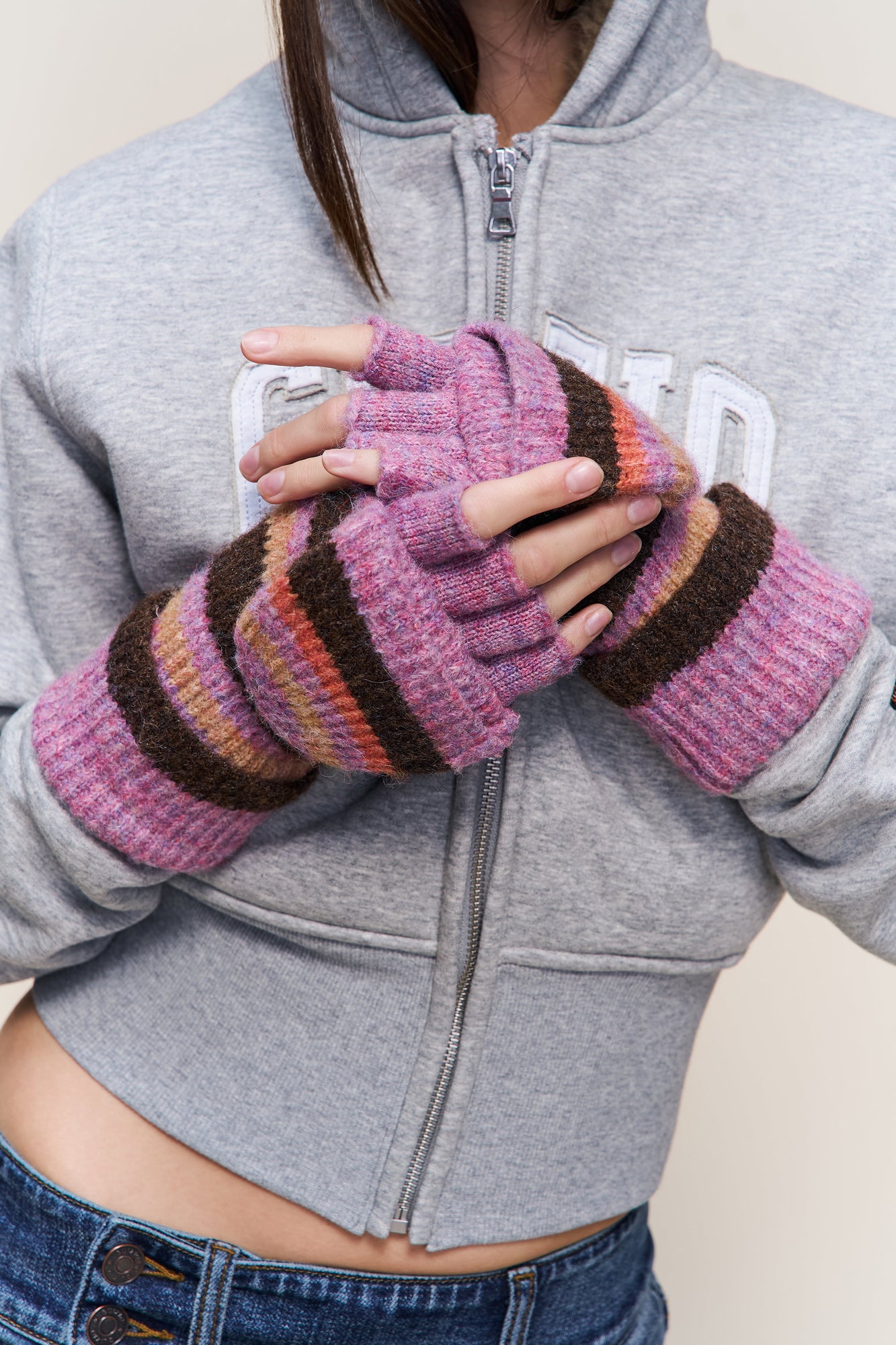 Womens | Knit Mittens | Pink Multi