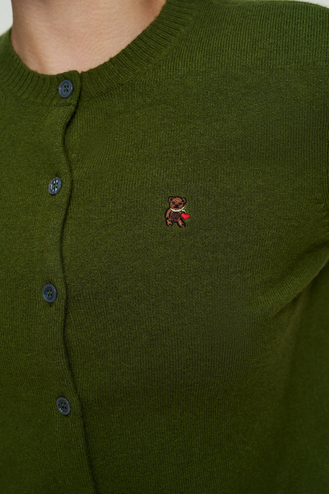 Womens | June Relaxed Wool Cardigan | Matcha Green