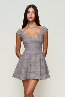 Womens | Leila Tartan Mini Dress | Green Tartan