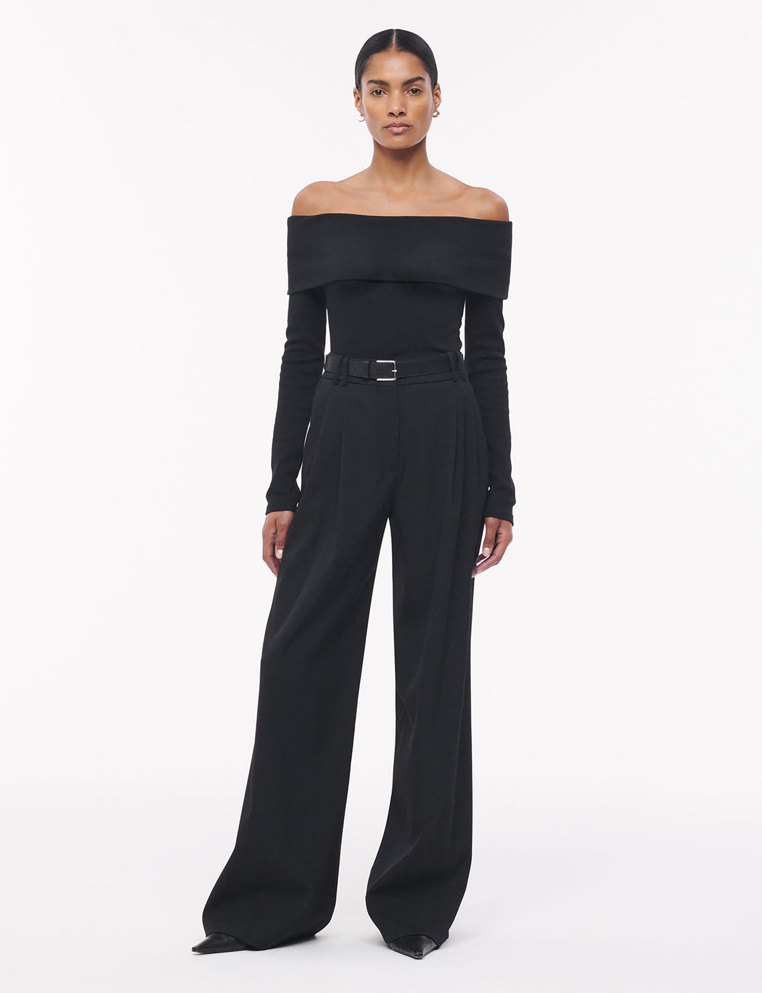 Women | Off The Shoulder Jersey Top | Black