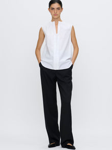 Olympia Sleeveless Shirt | White