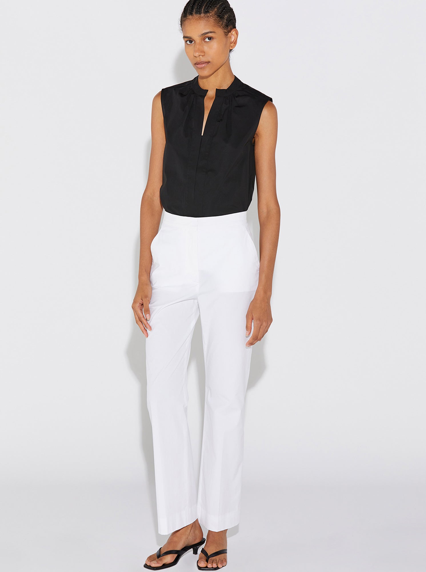 Olympia Sleeveless Shirt | Black