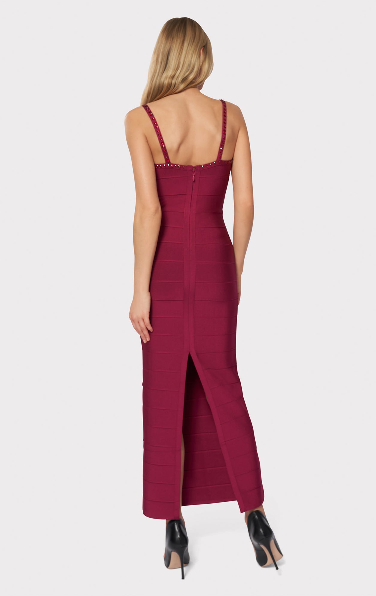 Bandage Spaghetti Strap Gown | Raspberry