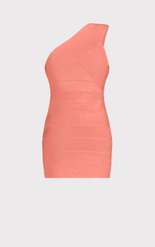 One Shoulder Mini Dress | Deep Sea Coral