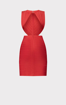 Cut Out Open Back Mini Dress | Lipstick Red