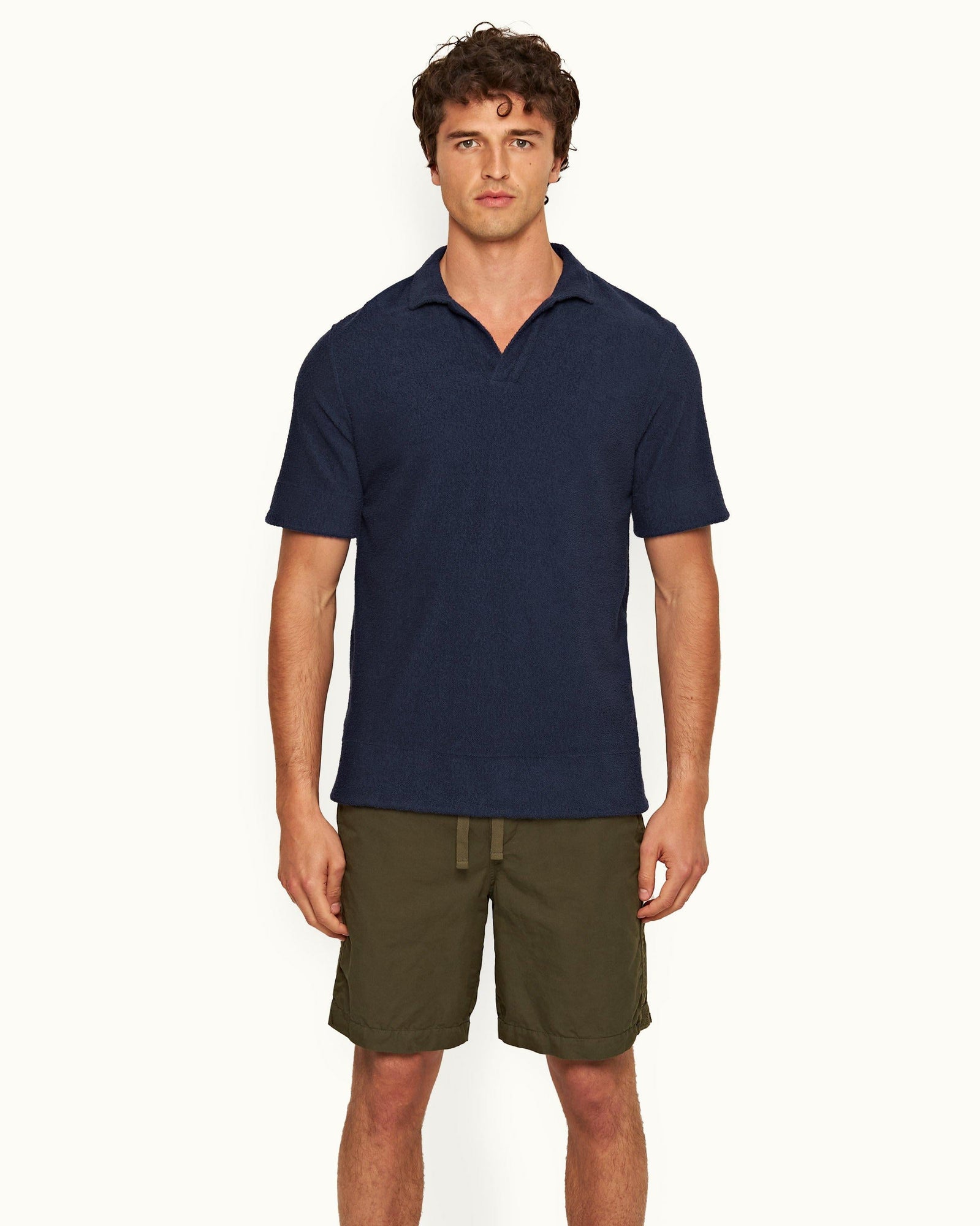 Lagoon Blue Classic Fit Cotton Towelling Polo Shirt | Lagoon Blue