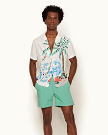 Bulldog Caribbean Green Mid-Length Swim Shorts | Caribbean