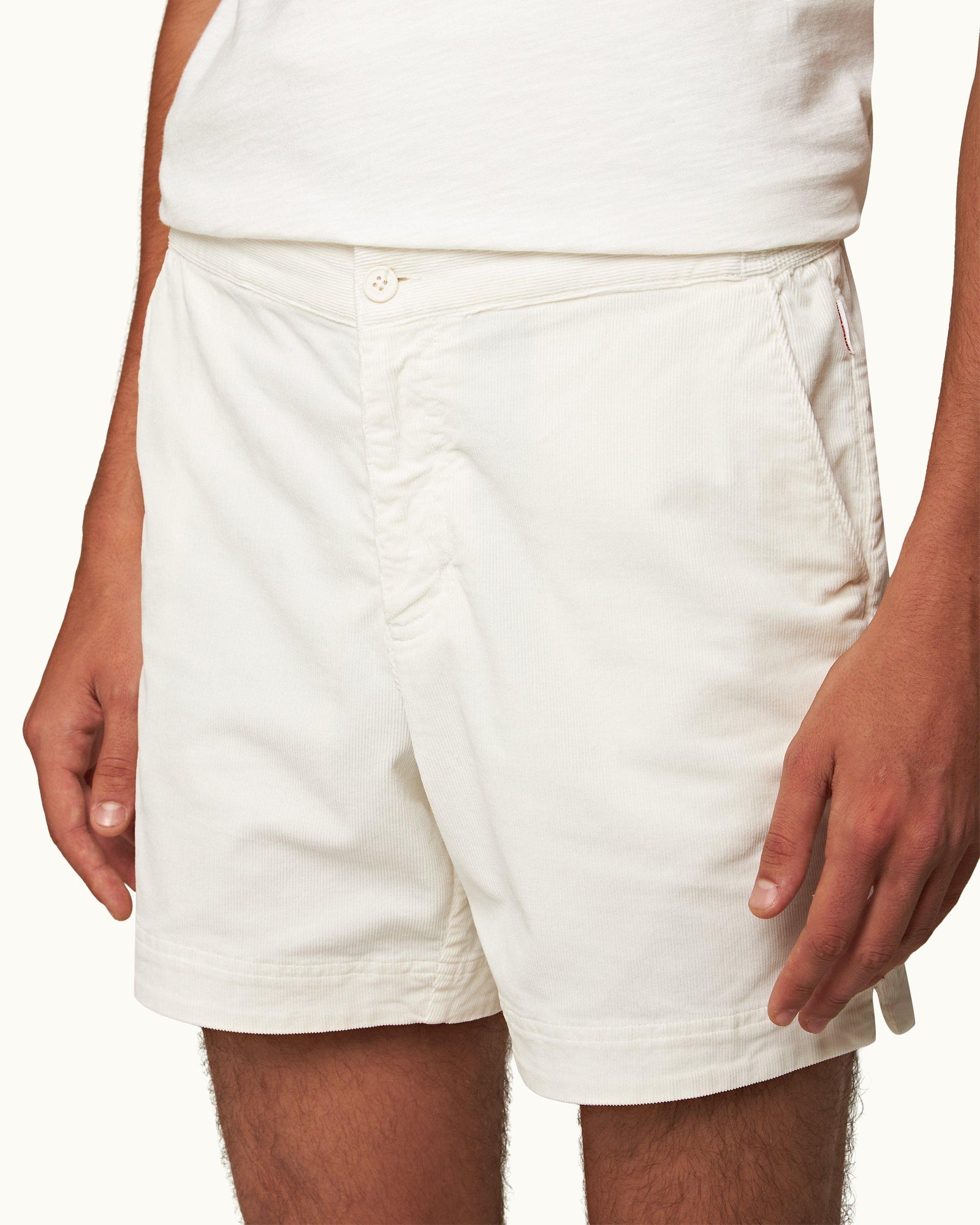Sea Mist Corduroy Drawcord Mid-Length Shorts | Sea Mist