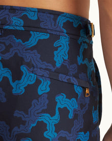 Dark Sapphire Jacquard Mid-Length Swim Shorts | Dark Sapphire