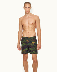 Bulldog Fantasy Floral Mid-Length Swim Shorts | Night Iris