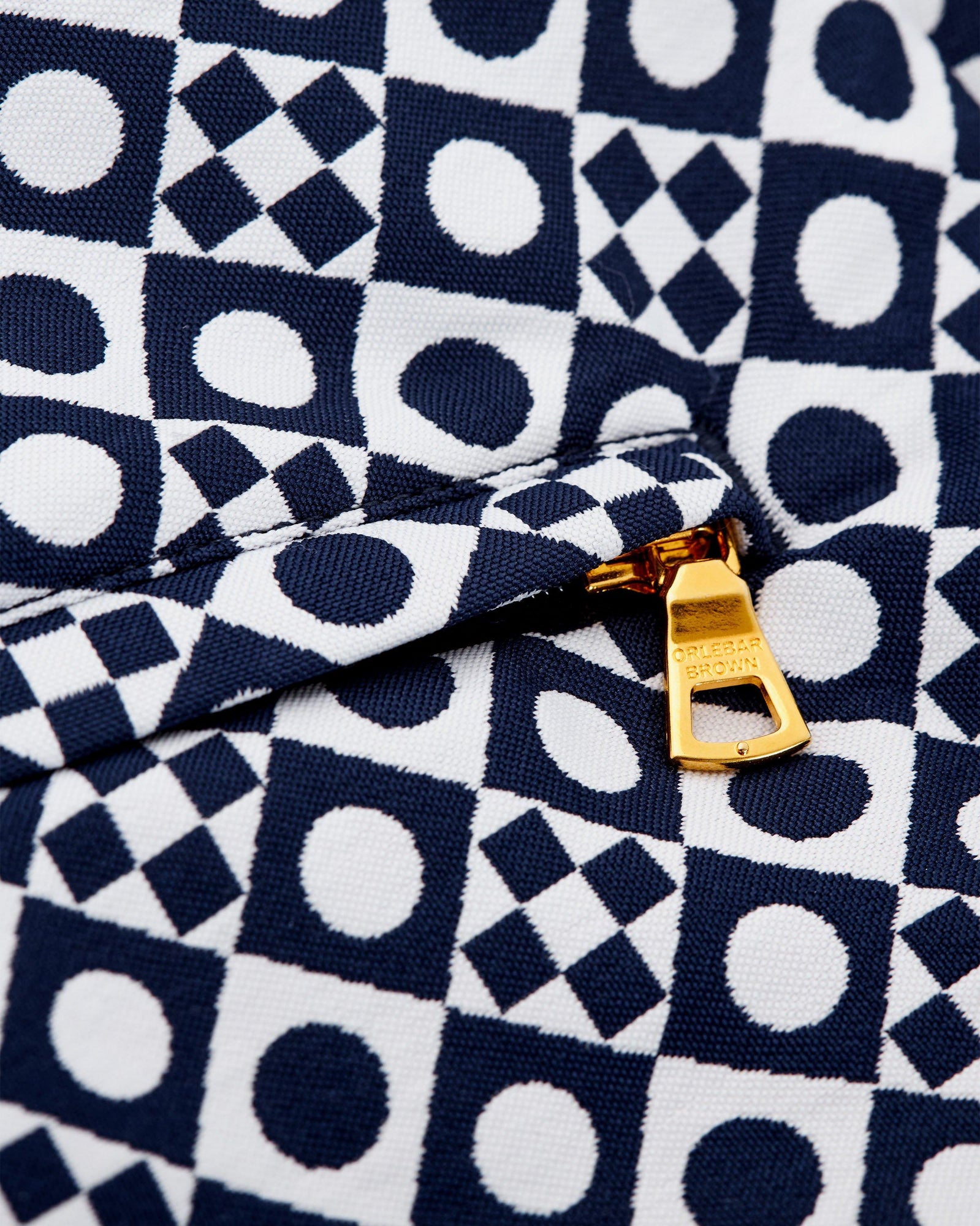 Bulldog Jacquard Domi Jacquard Mid-Length Swim Shorts Woven In Italy in Night Iris/White Sand colour | Night Iris/White Sand