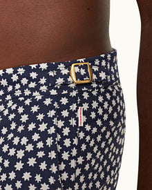 Bulldog Jacquard Star Jacquard Mid-Length Swim Shorts In Night Iris Blue | Night Iris