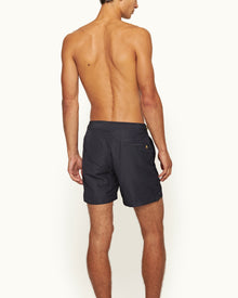 Men | Bulldog Linen Swim Boxer | Night Iris/Stripe