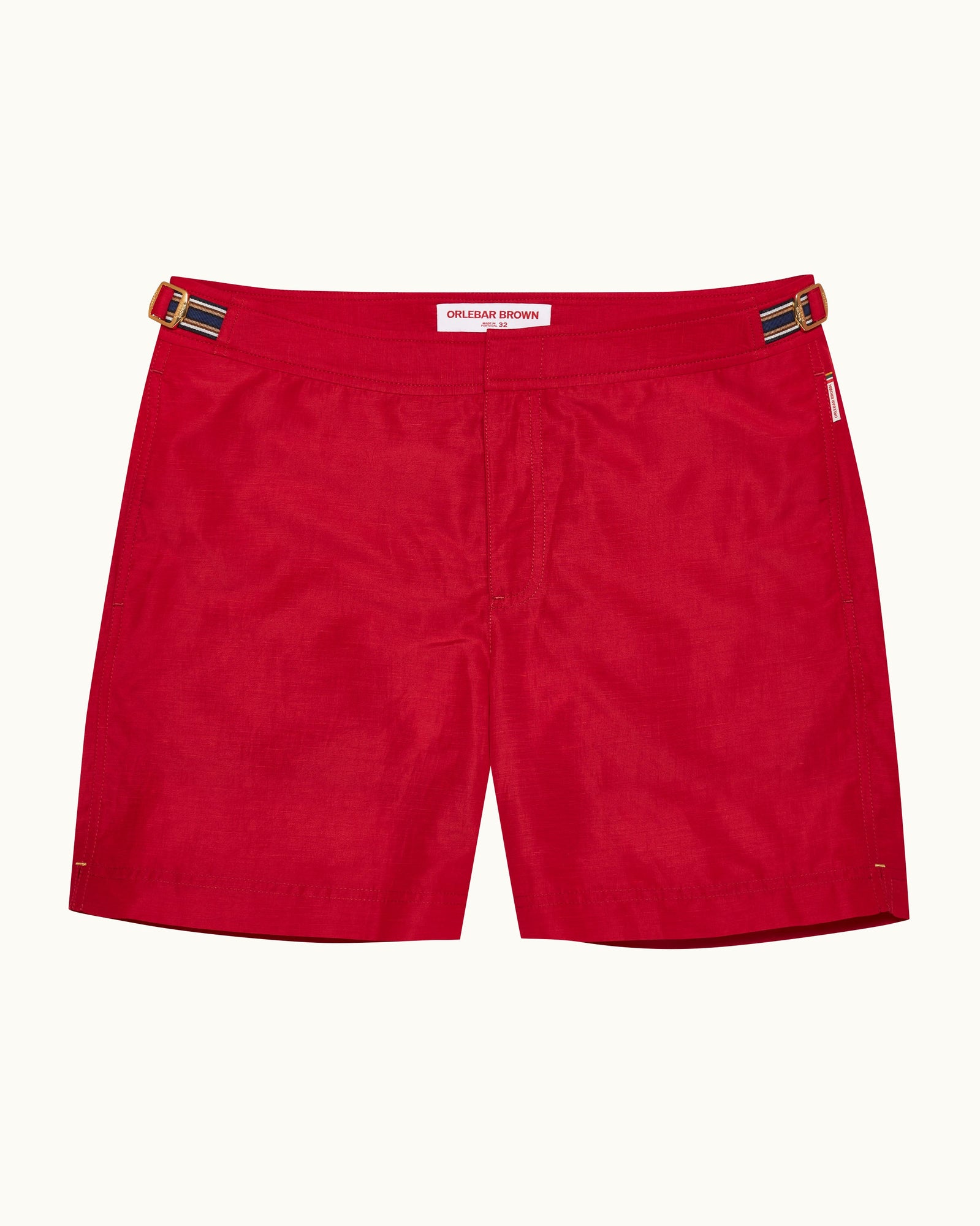 Men | Bulldog Linen Swim Boxer | Vermillion/Stripe