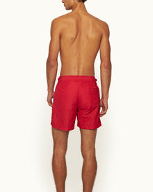 Men | Bulldog Linen Swim Boxer | Vermillion/Stripe