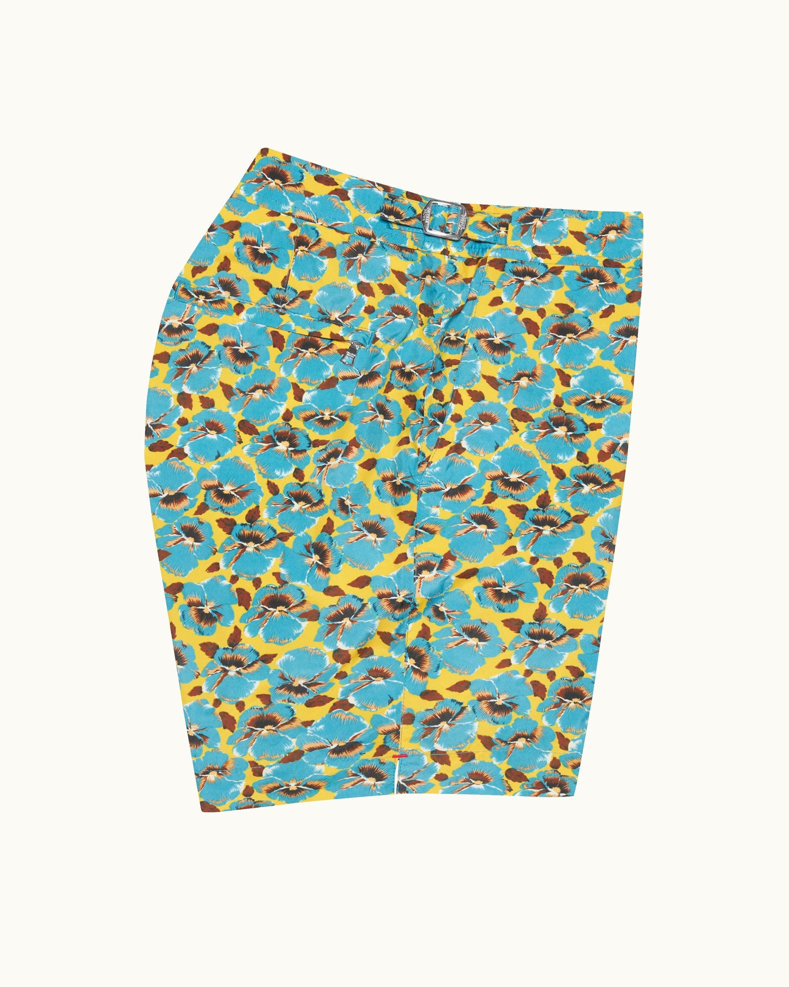 Petal Print Mid-Length Swim Shorts in Lemon Meringue colour | Lemon Meringue