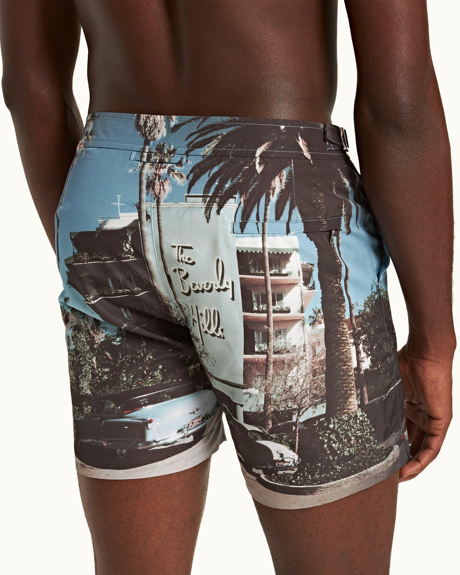 Bulldog Beverly Hills Photographic Print Mid-Length Swim Shorts | Beverly Hills