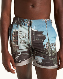 Bulldog Beverly Hills Photographic Print Mid-Length Swim Shorts | Beverly Hills