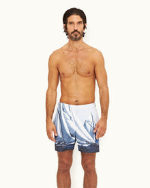 Bulldog Ocean Outlook Dark Sapphire Mid-Length Swim Shorts | Ocean Outlook Dark Sapphire