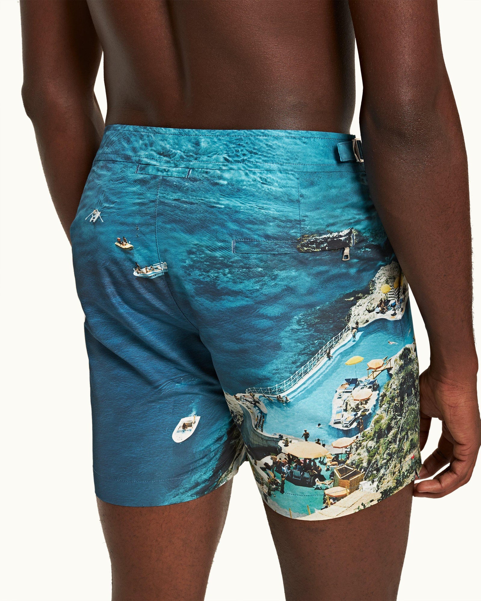 Bulldog Seaside Swimming Photographic Print Mid-Length Swim Shorts | Seaside Swimming