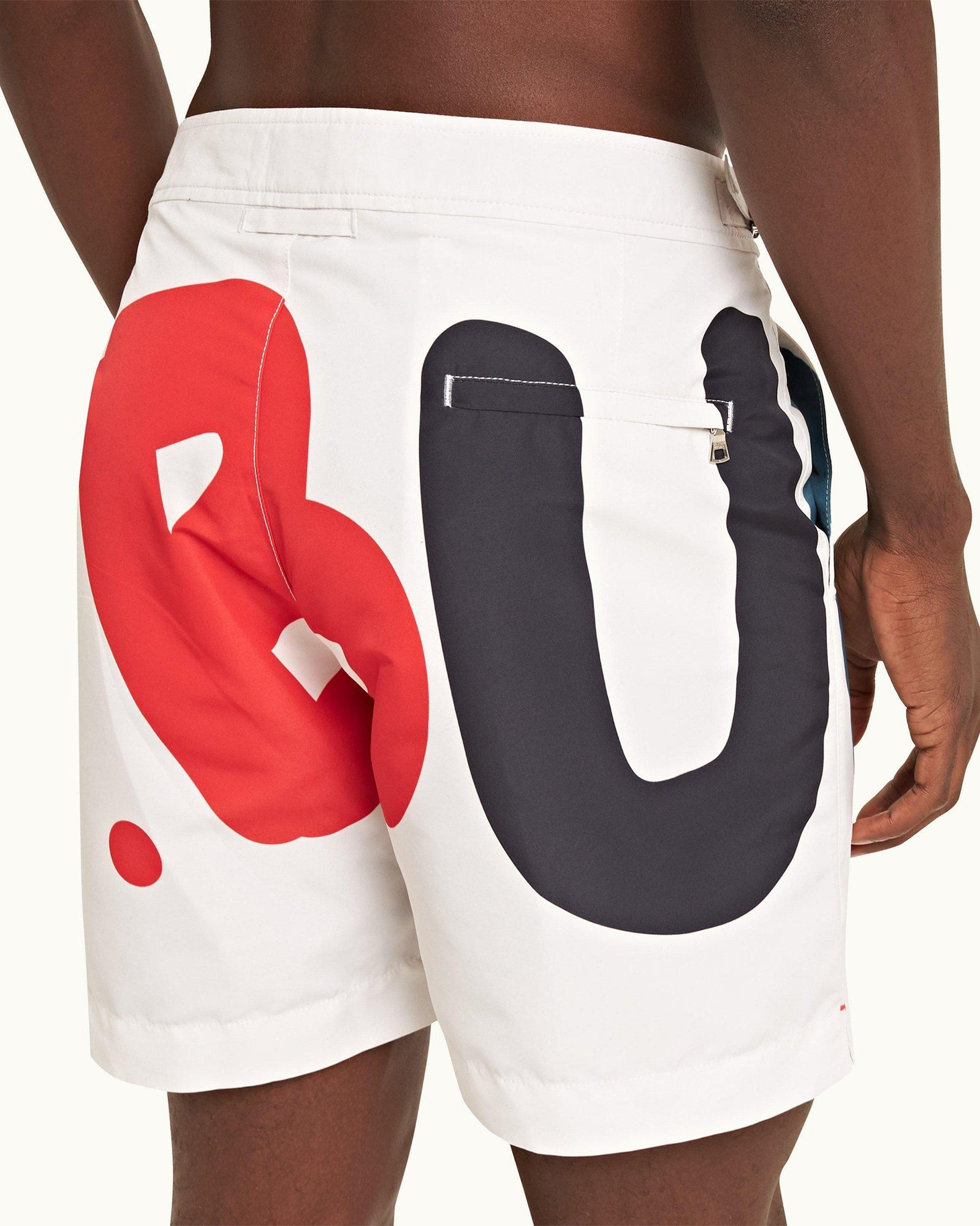 White Sand O.BUOY Mid-Length Swim Shorts | White Sand