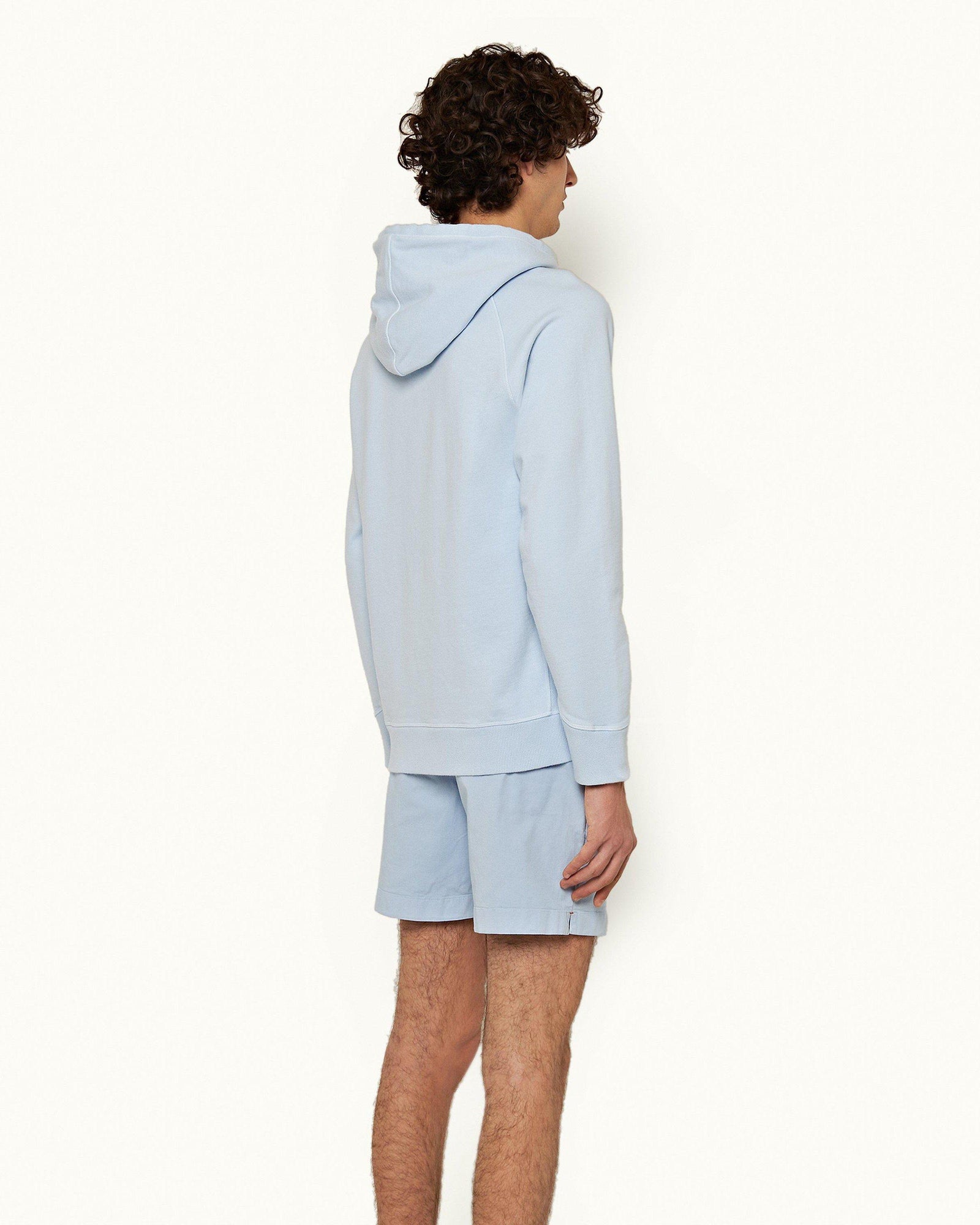 Ice Blue Longest-Length Cotton Twill Shorts | Ice Blue