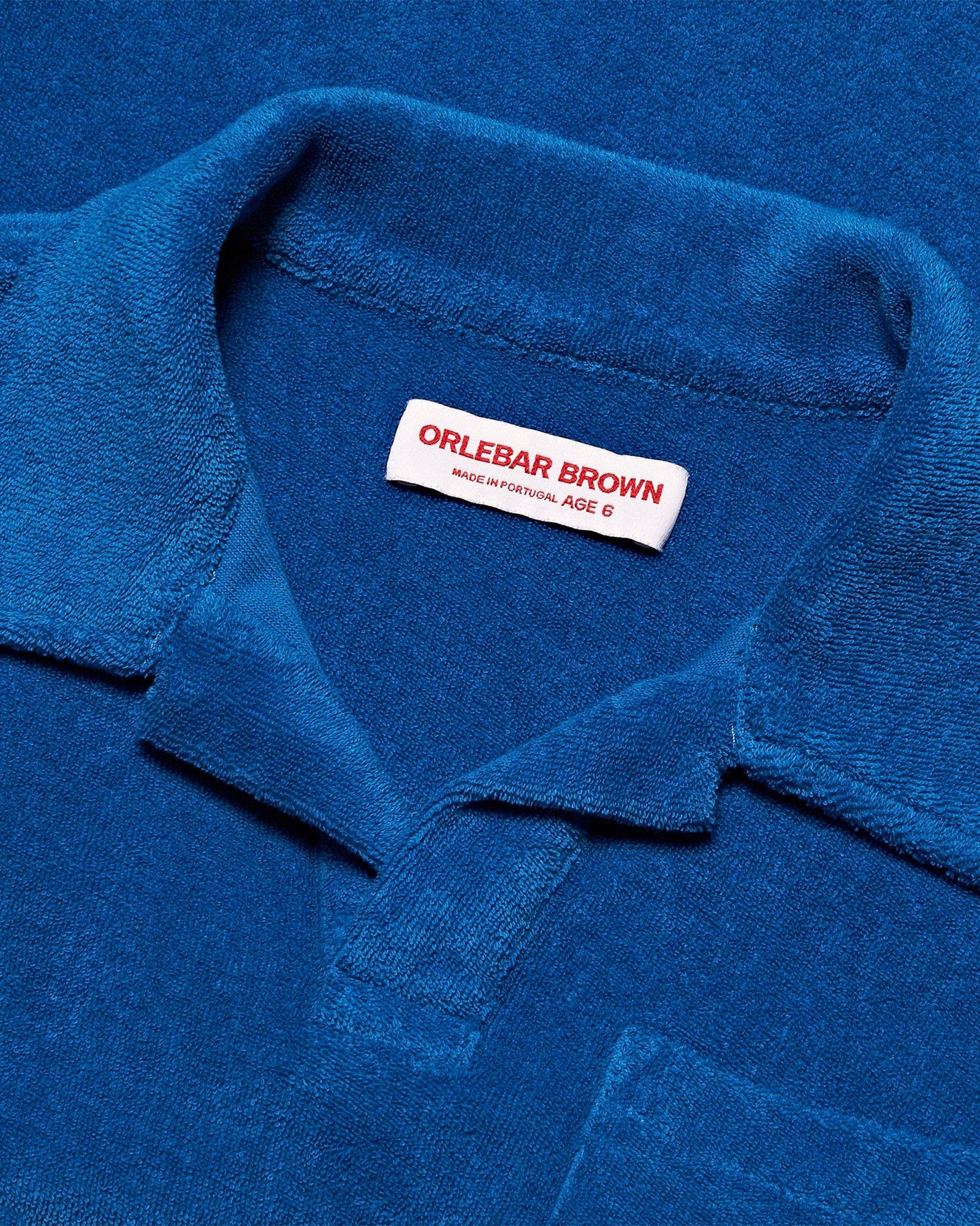 Kids | Signal Blue Organic Towelling Resort Polo Shirt | Signal Blue