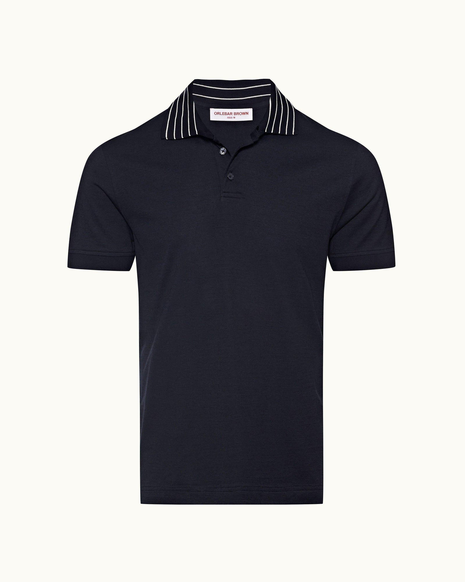 Night Iris Classic Fit Stripe Rib Collar Polo Shirt | Night Iris