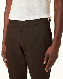 Fallon Stretch-Cotton Truffle Tailored Fit Stretch-Cotton Trousers | Truffle