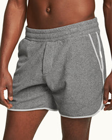 Piranha Grey Marl Contrast Binding Classic Fit Sweat Shorts | Piranha Grey Marl