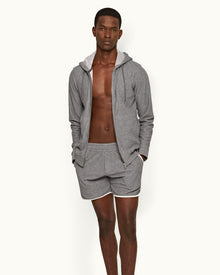 Piranha Grey Marl Contrast Binding Classic Fit Sweat Shorts | Piranha Grey Marl
