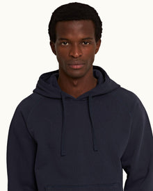 Night Iris Classic Fit Hooded Organic Cotton Sweatshirt | Night Iris