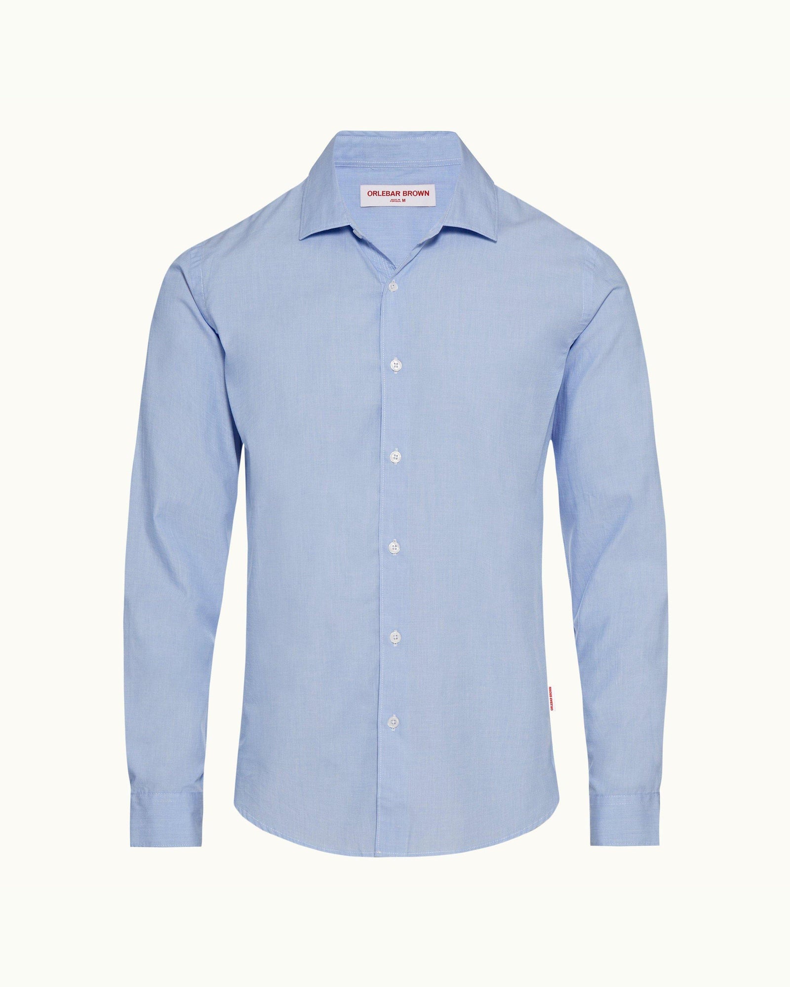Ice Blue/White Classic Collar Stitch End On End Shirt | Ice Blue/White