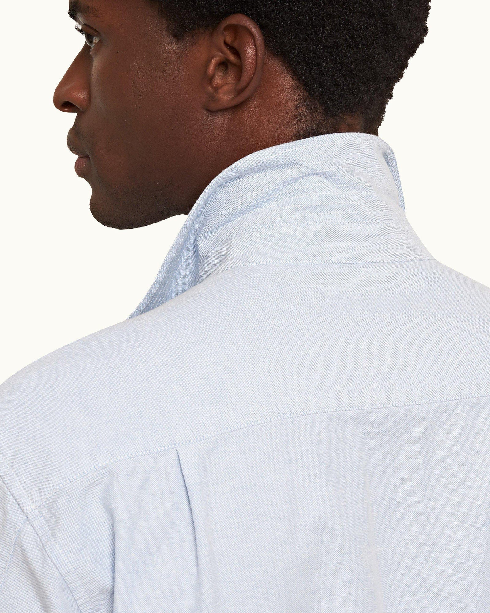 Serenity Blue Relaxed Fit Classic Collar Washed Oxford Cotton Shirt | Serenity Blue