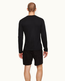 Harrison Cashmere Black Classic Fit Modal-Cashmere T-shirt | Black