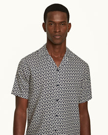 Hibbert Midnight Navy Lacuna Capri Collar Shirt | Midnight Navy