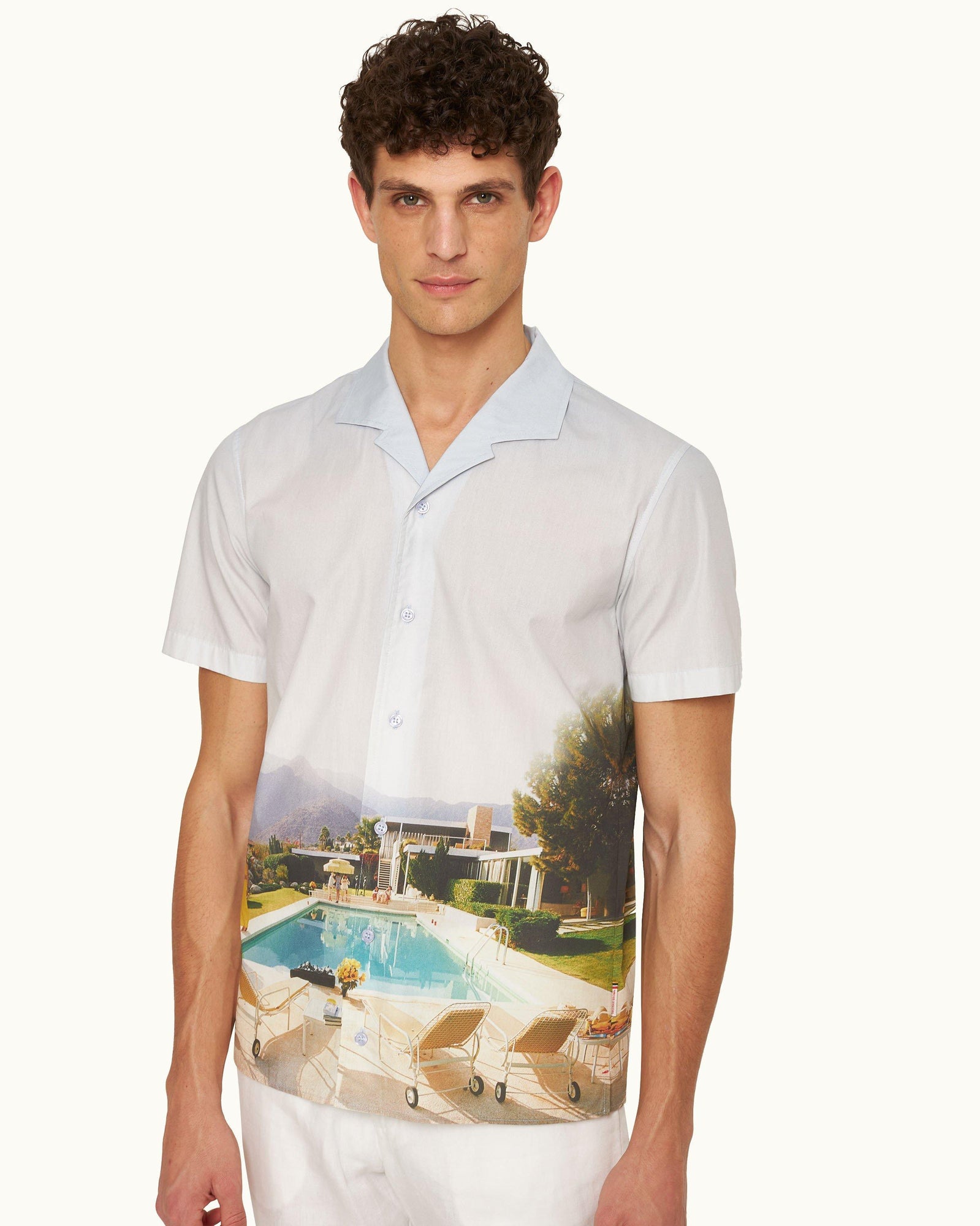 Hibbert Kaufmann Cocktail Photographic Print Classic Fit Capri Collar Shirt | Kaufmann Cocktail