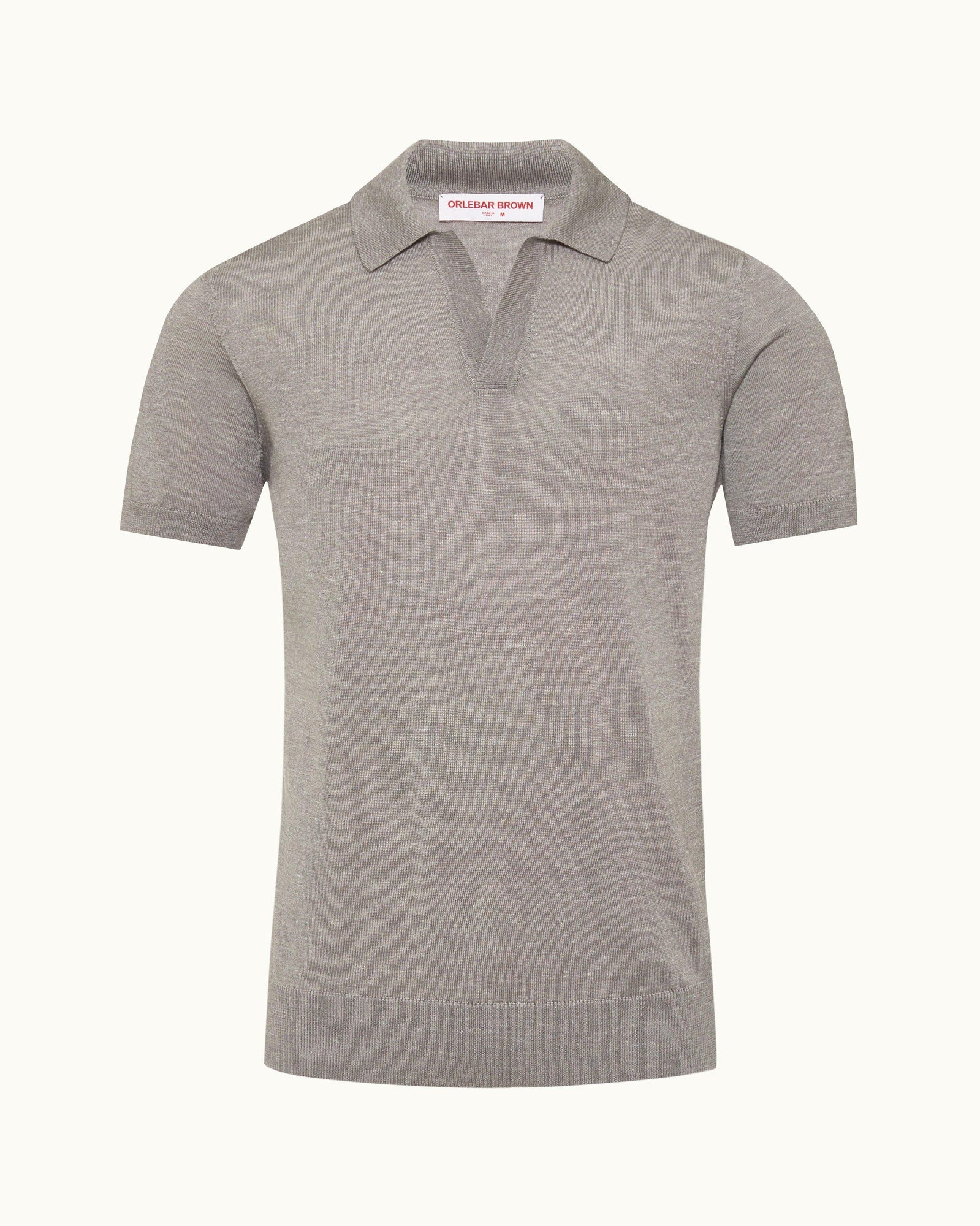 Horton Silk Tailored Fit Merino-Silk Knit Polo Shirt In Demille Grey | Demille Grey