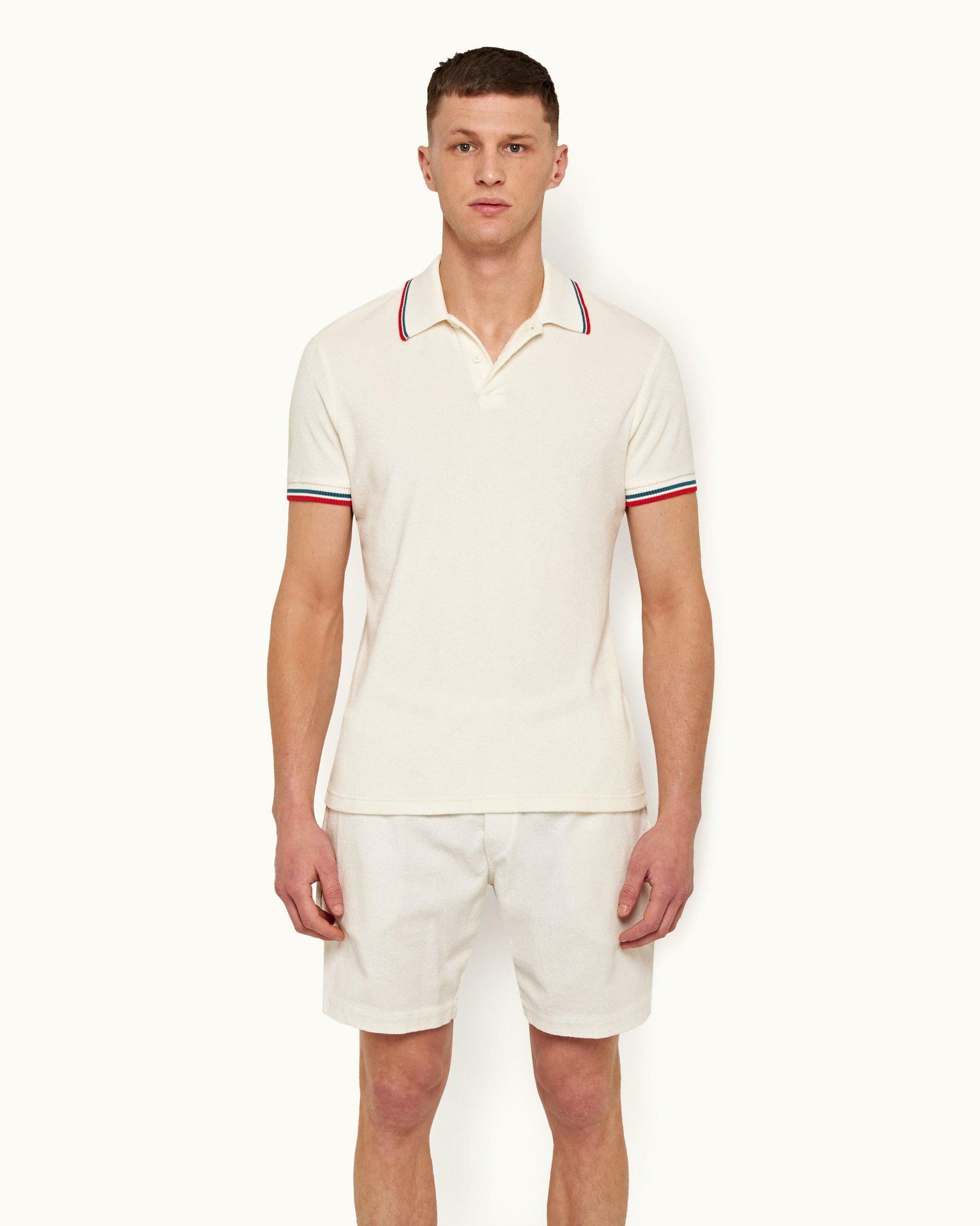 White Sand Classic Fit O.B Stripe Tipping Polo Shirt | White Sand
