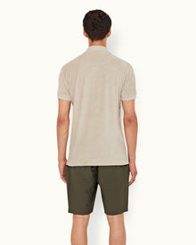 Parched Green Classic Fit Towelling Polo Shirt | Parched Green